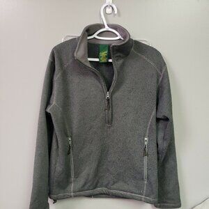 Cabela's Sweater Fleece Mens small Fleece Grey Quarter Zip Pullover Zip Pockets‎